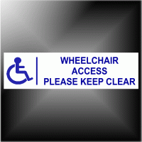 1 x Disabled Wheelchair Access Sticker - Disability Sign - 300mm